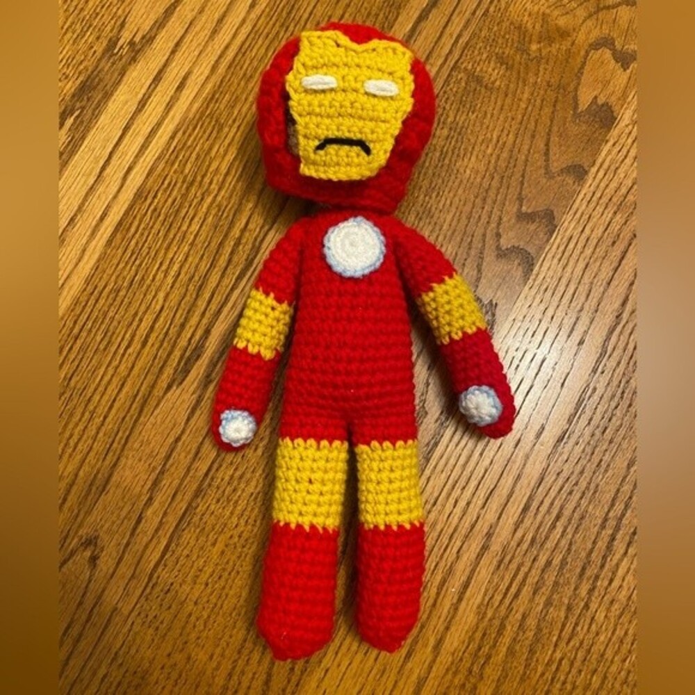 Iron Man Flip Helmet and Blasters Crochet Doll